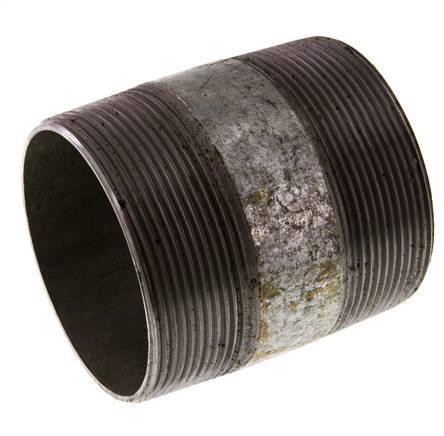 R 2 1/2'' Zinc plated Steel Double Pipe Nipple 50 Bar DIN 2982 - 80mm