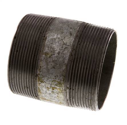 R 2 1/2'' Zinc plated Steel Double Pipe Nipple 50 Bar DIN 2982 - 80mm