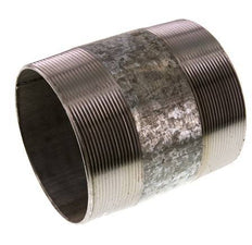 R 4'' Zinc plated Steel Double Pipe Nipple 50 Bar DIN 2982 - 120mm