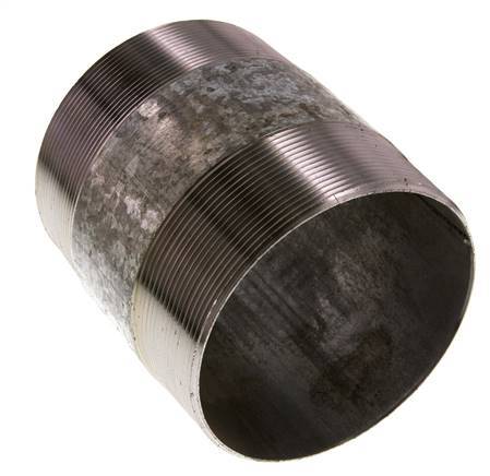 R 4'' Zinc plated Steel Double Pipe Nipple 50 Bar DIN 2982 - 120mm