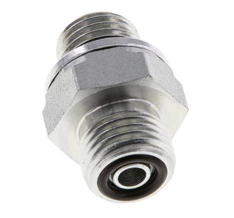 UNF 9/16''-18 x G 1/4'' Zinc plated Steel Double Nipple ORFS 630 Bar - Hydraulic