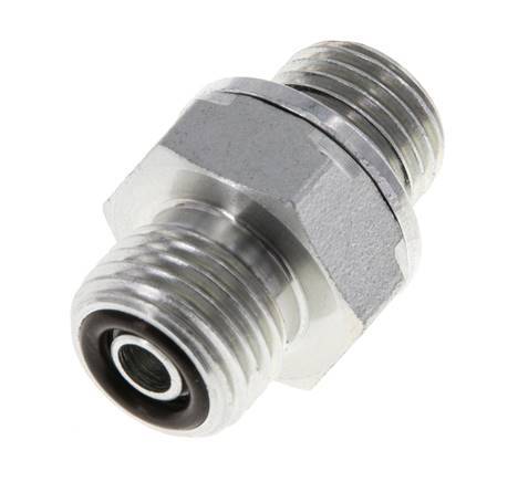 UNF 9/16''-18 x G 1/4'' Zinc plated Steel Double Nipple ORFS 630 Bar - Hydraulic