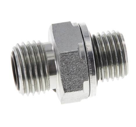 UNF 9/16''-18 x G 1/4'' Zinc plated Steel Double Nipple ORFS 630 Bar - Hydraulic