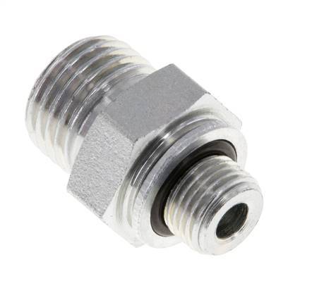 UNF 9/16''-18 x G 1/8'' Zinc plated Steel Double Nipple ORFS 630 Bar - Hydraulic