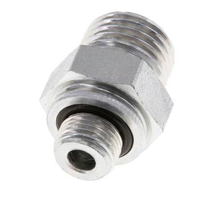 UNF 9/16''-18 x G 1/8'' Zinc plated Steel Double Nipple ORFS 630 Bar - Hydraulic