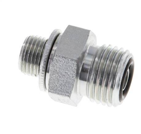 UNF 9/16''-18 x G 1/8'' Zinc plated Steel Double Nipple ORFS 630 Bar - Hydraulic