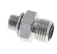 UNF 9/16''-18 x G 1/8'' Zinc plated Steel Double Nipple ORFS 630 Bar - Hydraulic