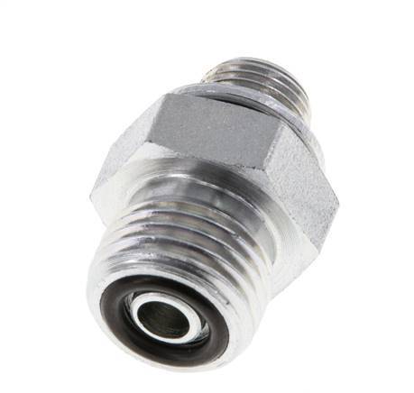 UNF 9/16''-18 x G 1/8'' Zinc plated Steel Double Nipple ORFS 630 Bar - Hydraulic