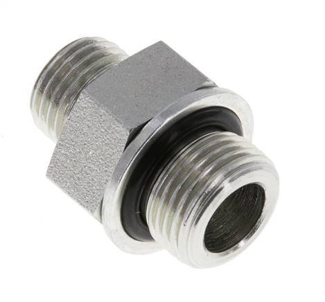 UNF 9/16''-18 x G 3/8'' Zinc plated Steel Double Nipple ORFS 630 Bar - Hydraulic