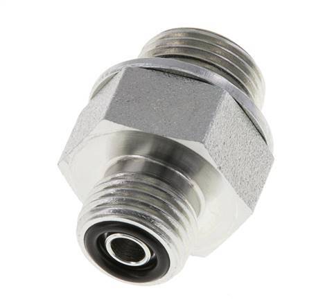 UNF 9/16''-18 x G 3/8'' Zinc plated Steel Double Nipple ORFS 630 Bar - Hydraulic