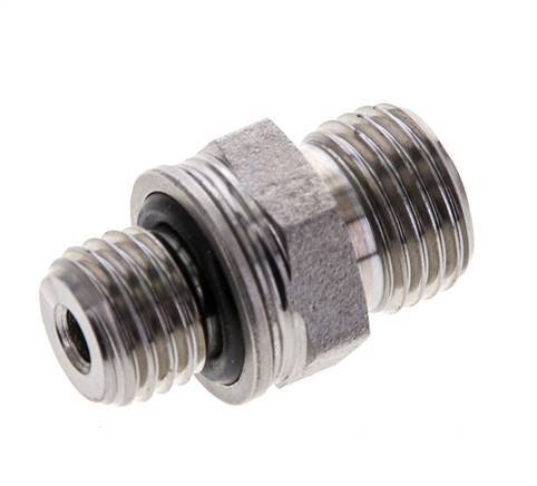 UNF 9/16''-18 x M12x1.5 Zinc plated Steel Double Nipple ORFS 630