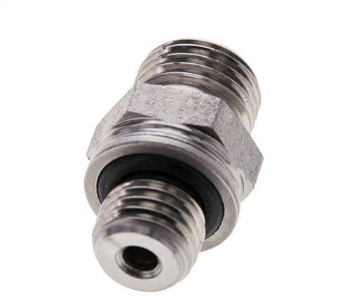 UNF 9/16''-18 x M12x1.5 Zinc plated Steel Double Nipple ORFS 630 Bar - Hydraulic