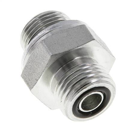 UN 11/16''-16 x G 3/8'' Zinc plated Steel Double Nipple ORFS 630 Bar - Hydraulic