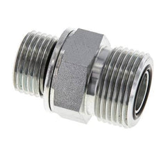 UNS 1''-14 x G 1/2'' Zinc plated Steel Double Nipple ORFS 400 Bar - Hydraulic