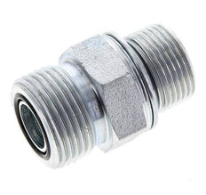 UNS 1''-14 x M22x1.5 Zinc plated Steel Double Nipple ORFS 400 Bar - Hydraulic