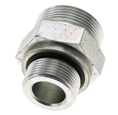 UN 1-11/16''-12 x M33x2 Zinc plated Steel Double Nipple ORFS 250 Bar - Hydraulic