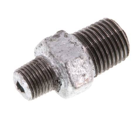 R 1/4'' x R 1/8'' Zinc plated Cast iron Double Nipple 25 Bar