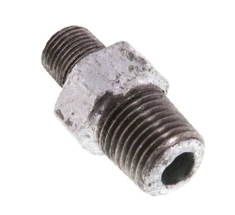 R 1/4'' x R 1/8'' Zinc plated Cast iron Double Nipple 25 Bar