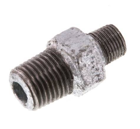 R 1/4'' x R 1/8'' Zinc plated Cast iron Double Nipple 25 Bar