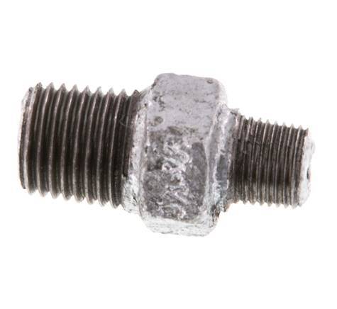 R 1/4'' x R 1/8'' Zinc plated Cast iron Double Nipple 25 Bar