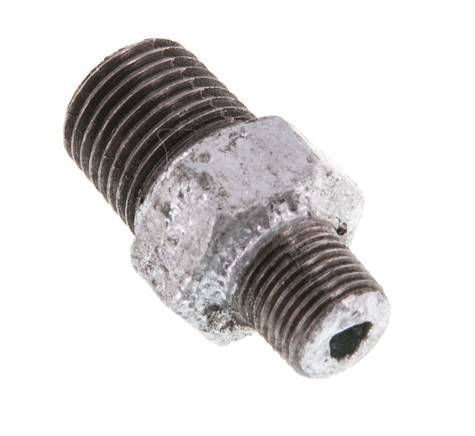 R 1/4'' x R 1/8'' Zinc plated Cast iron Double Nipple 25 Bar