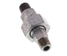 R 1/4'' Zinc plated Cast iron Double Nipple 3-pieces with Conically sealing 25 Bar