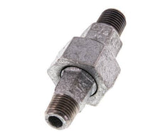 R 1/4'' Zinc plated Cast iron Double Nipple 3-pieces with Conically sealing 25 Bar