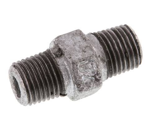 R 1/4'' Zinc plated Cast iron Double Nipple 25 Bar [2 Pieces]