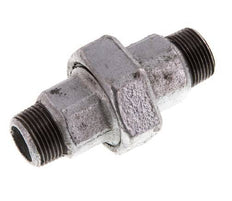 R 3/4'' Zinc plated Cast iron Double Nipple 3-pieces with Conically sealing 25 Bar