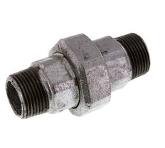 R 1'' Zinc plated Cast iron Double Nipple 3-pieces with Conically sealing 25 Bar