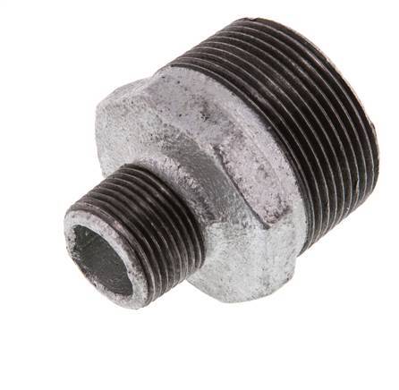 R 1 1/2'' x R 3/4'' Zinc plated Cast iron Double Nipple 25 Bar