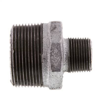 R 1 1/2'' x R 3/4'' Zinc plated Cast iron Double Nipple 25 Bar