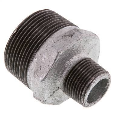 R 1 1/2'' x R 3/4'' Zinc plated Cast iron Double Nipple 25 Bar