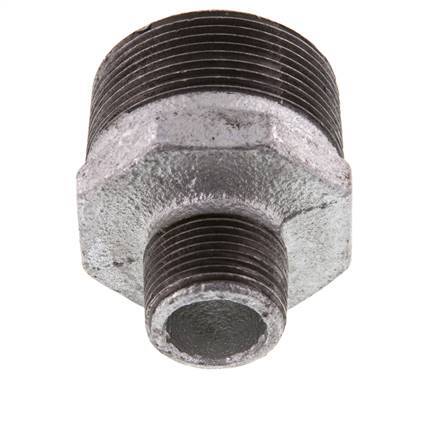 R 1 1/2'' x R 3/4'' Zinc plated Cast iron Double Nipple 25 Bar
