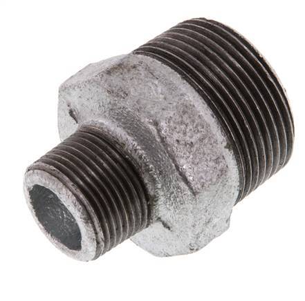 R 1 1/4'' x R 3/4'' Zinc plated Cast iron Double Nipple 25 Bar