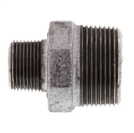 R 1 1/4'' x R 3/4'' Zinc plated Cast iron Double Nipple 25 Bar