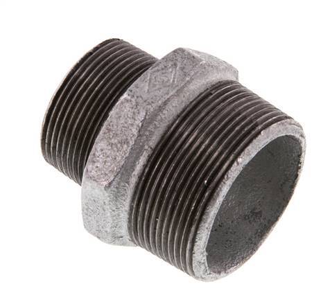 R 2'' x R 1 1/2'' Zinc plated Cast iron Double Nipple 25 Bar