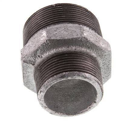 R 2'' x R 1 1/2'' Zinc plated Cast iron Double Nipple 25 Bar