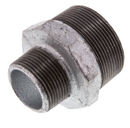 R 2'' x R 1 1/4'' Zinc plated Cast iron Double Nipple 25 Bar