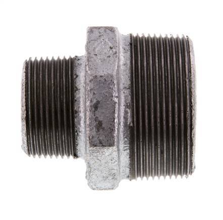 R 2'' x R 1 1/4'' Zinc plated Cast iron Double Nipple 25 Bar