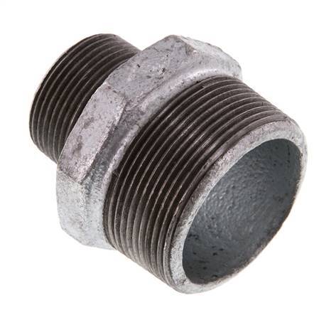 R 2'' x R 1 1/4'' Zinc plated Cast iron Double Nipple 25 Bar