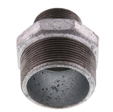 R 2'' x R 1 1/4'' Zinc plated Cast iron Double Nipple 25 Bar