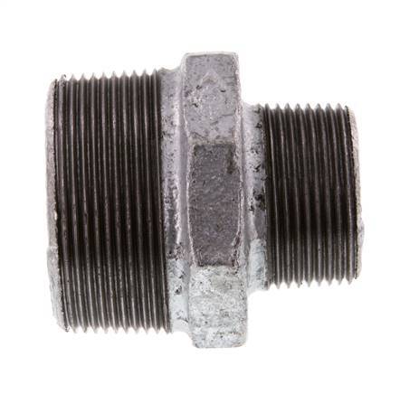 R 2'' x R 1 1/4'' Zinc plated Cast iron Double Nipple 25 Bar