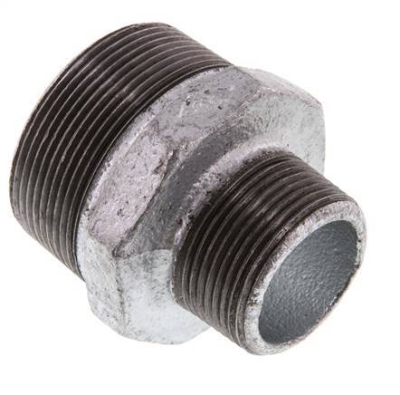 R 2'' x R 1 1/4'' Zinc plated Cast iron Double Nipple 25 Bar