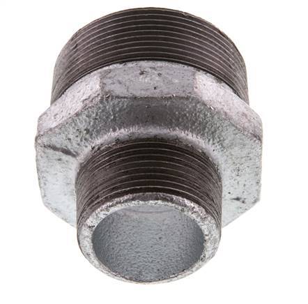 R 2'' x R 1 1/4'' Zinc plated Cast iron Double Nipple 25 Bar