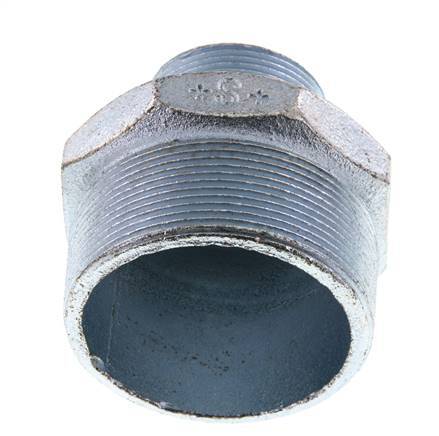 R 2 1/2'' x R 1 1/2'' Zinc plated Cast iron Double Nipple 25 Bar