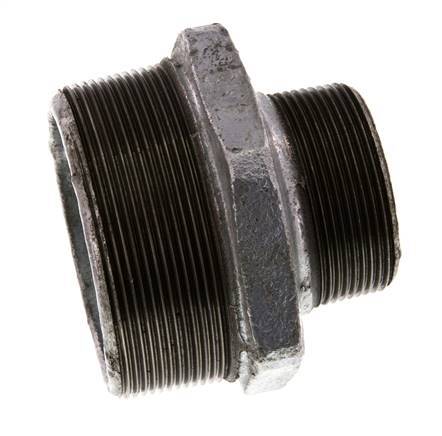 R 3'' x R 2'' Zinc plated Cast iron Double Nipple 25 Bar