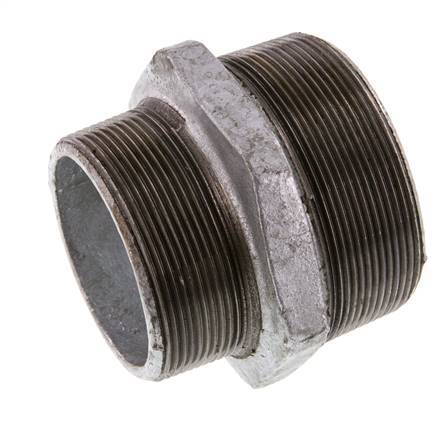 R 3'' x R 2 1/2'' Zinc plated Cast iron Double Nipple 25 Bar