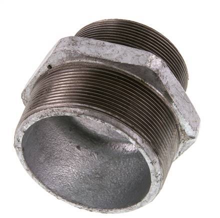 R 3'' x R 2 1/2'' Zinc plated Cast iron Double Nipple 25 Bar