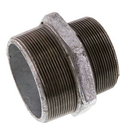 R 3'' x R 2 1/2'' Zinc plated Cast iron Double Nipple 25 Bar